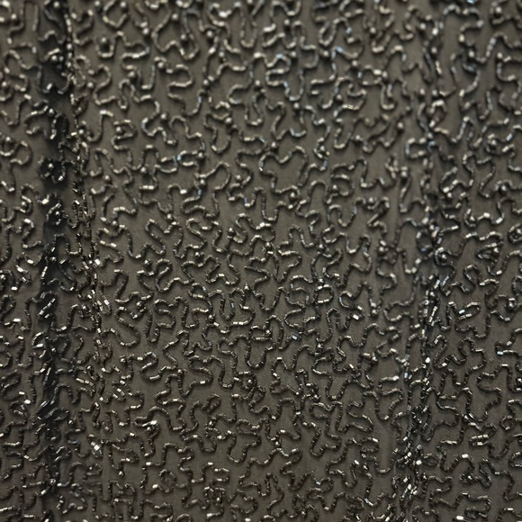 Vintage black strapless silk beaded gown size medium - Picture 12 of 16